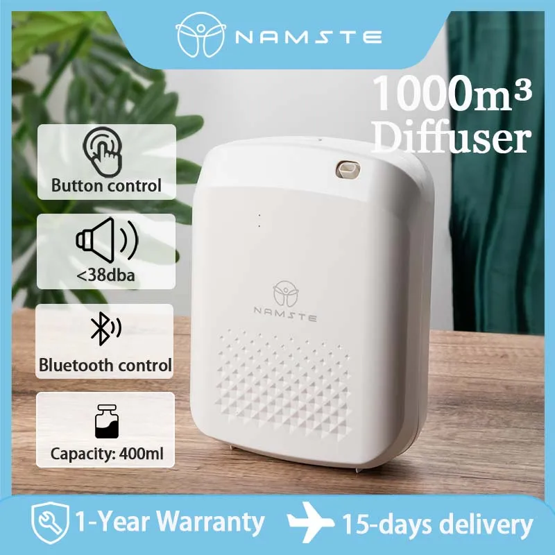 NAMSTE nuevo difusor de Aroma eléctrico Bluetooth 1000m3 difusor de aceite esencial máquina de aromaterapia dispositivo eléctrico Oasis aromático