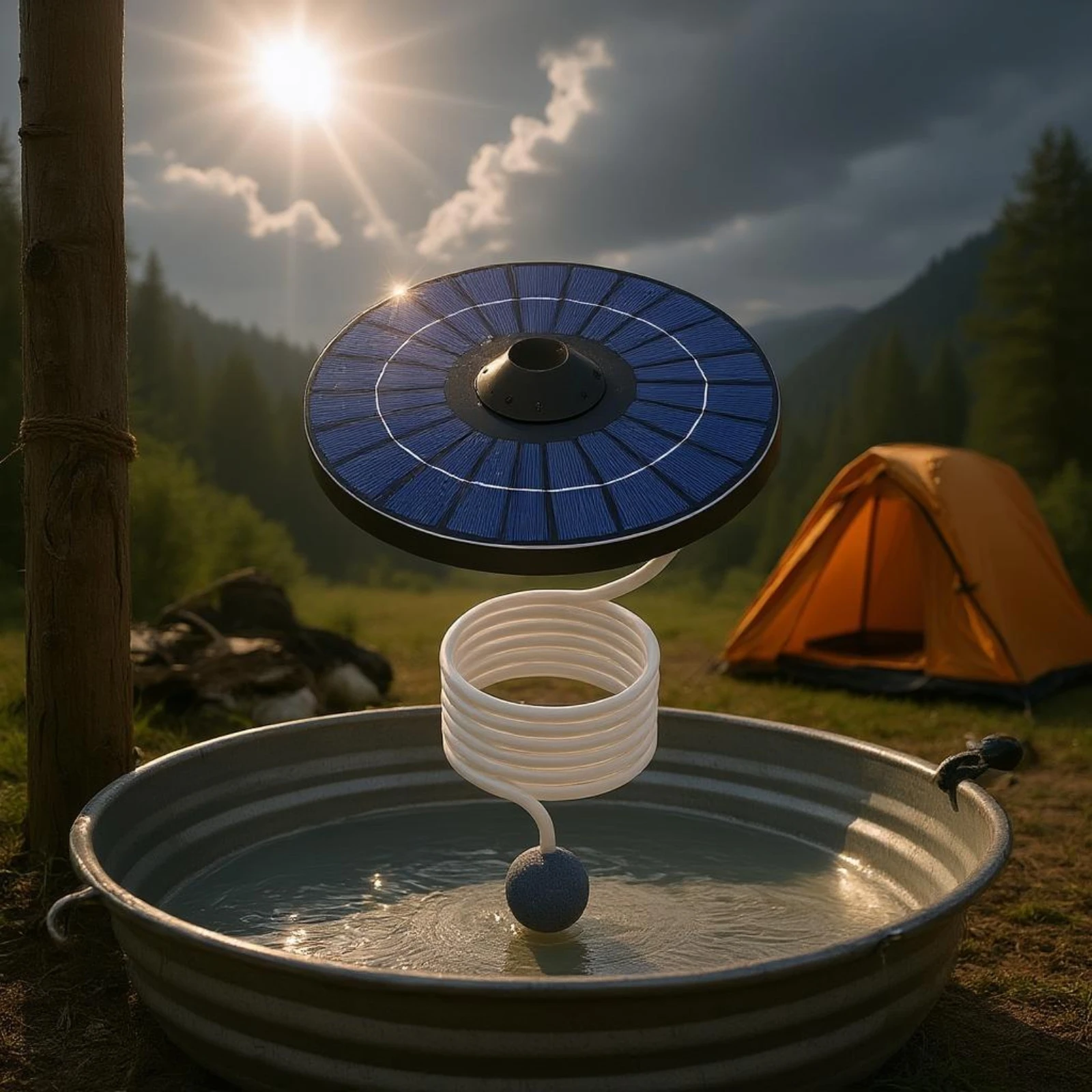 Solar Aerator Pump Portable Water Accessory for Aquatic Aquarium