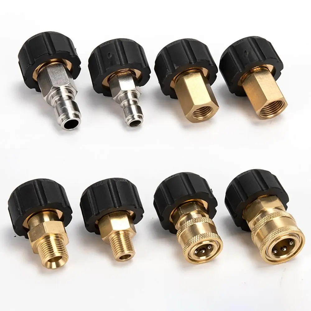 1PC Adjustable Pressure Washer Adapter Couplers Swivel M22-14mm/15mm to 3/8 and 1/4 Inch Quick Release Spray Sprinkler Connector