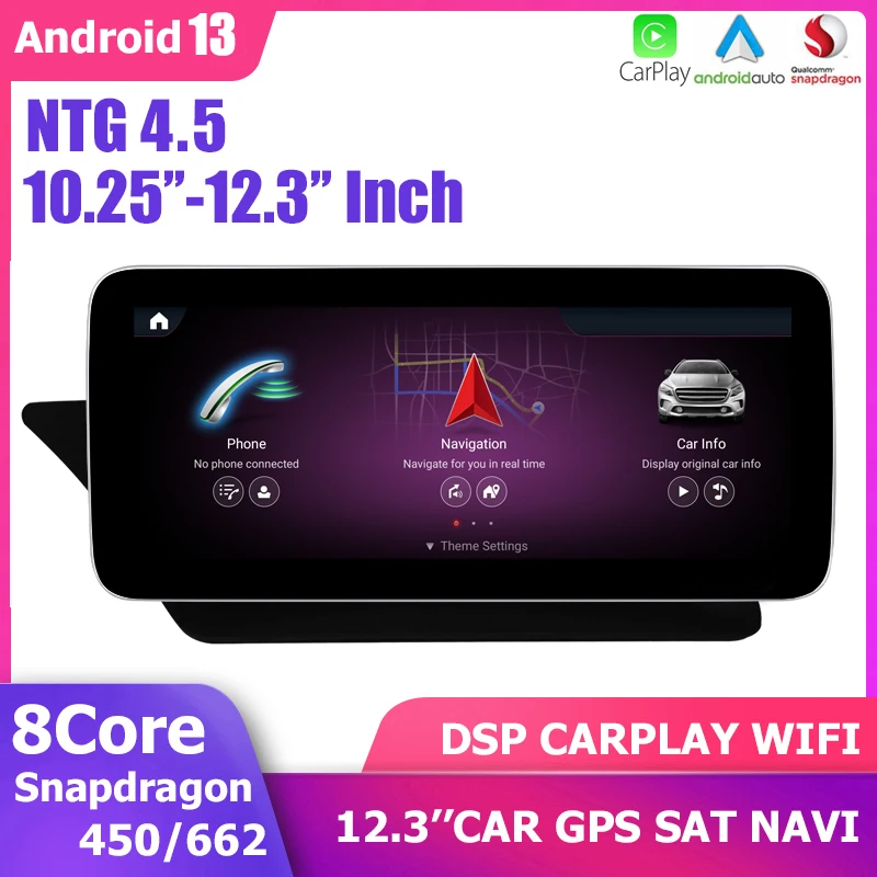 

LHD 12.3"/10.25“ Android 13 Carplay GPS Player DSP For Mercedes Benz E-Class C207 2015 2016 NTG 5.0 Snapdragon BT WIFI 4G