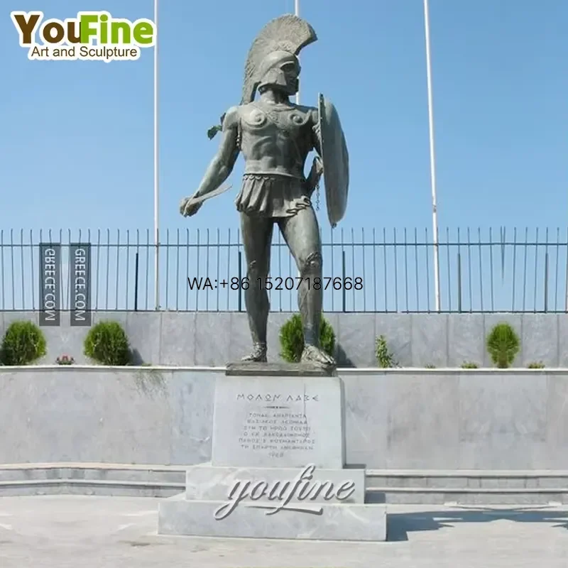 Wmwmnu Customized Life Size Bronze Greek Warrior Spartan Statue Sculpture for Home Garden Decor Art Gift