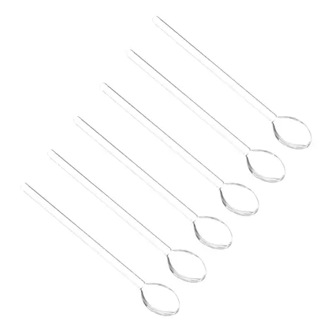 6 Pcs 디저트 스푼 주방 용품 에스프레소 그라운드 커피 유리 믹싱 스쿠프 케이크 차
