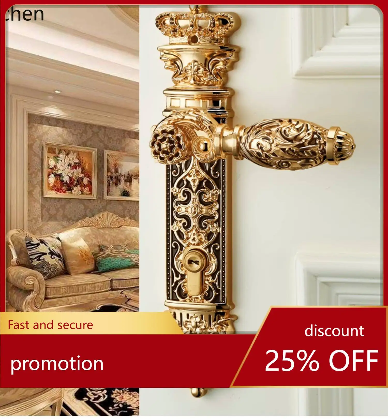 

Zml indoor universal wooden door lock - silent brass, antique bronze finish - ideal for villas, solid wood bedroom doors