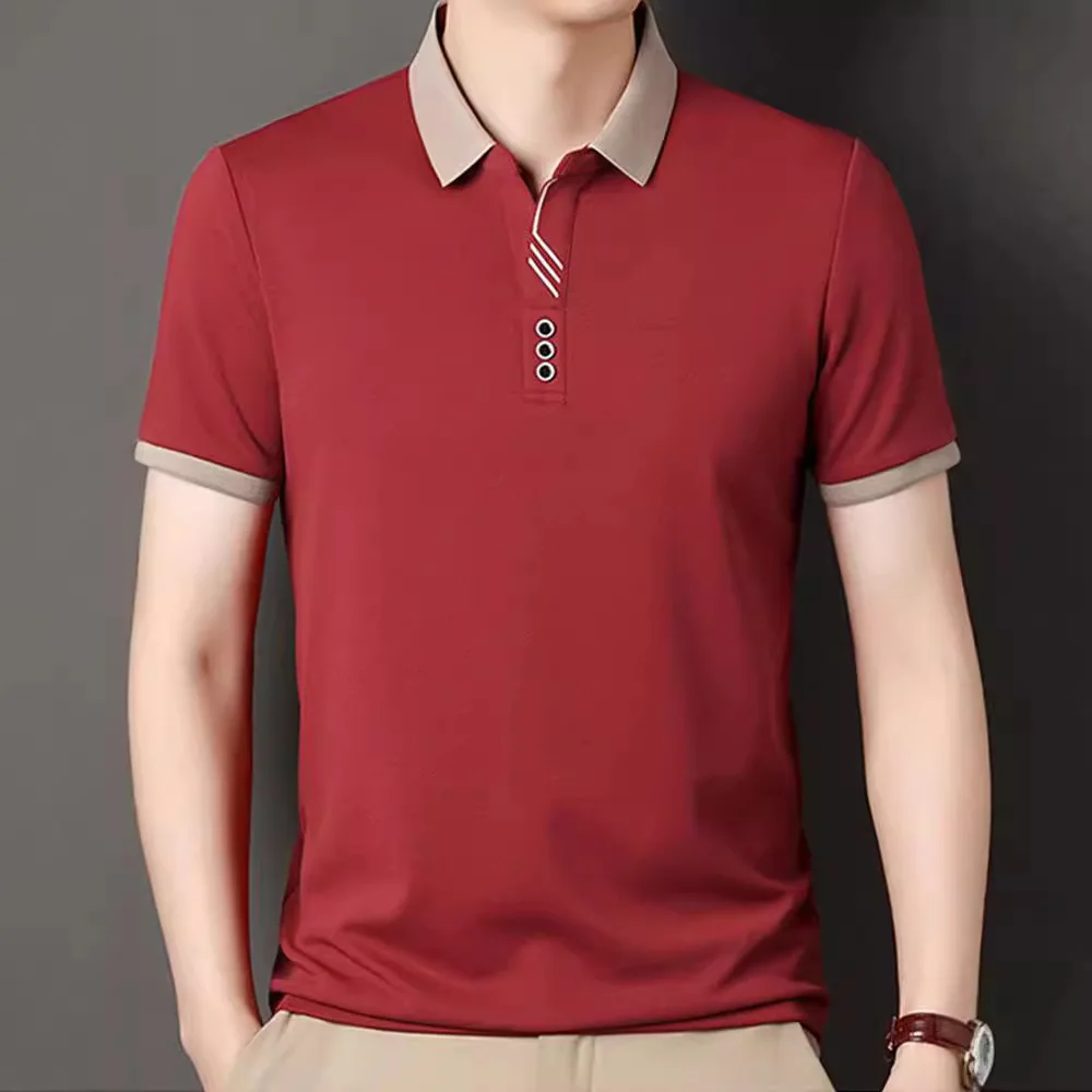 New summer polo shirt for men business multi-functional breathable lapel short sleeve comfortable casual fashion T-shirt top for