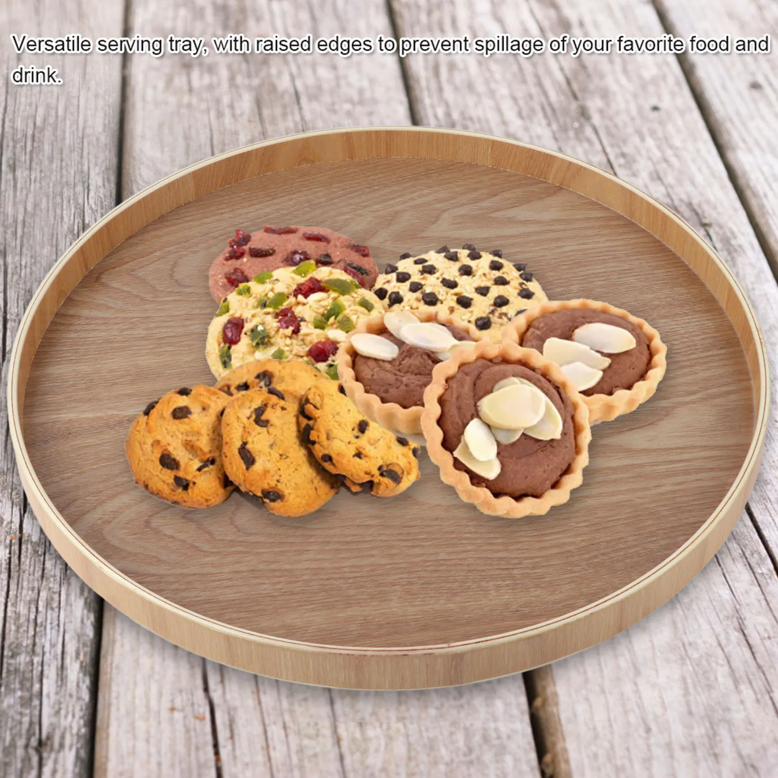 صينية تقديم الطعام الخشبية على شكل دائري ، طبق الشاي ، القهوة ، الوجبات الخفيفة ، وجبات الطعام ، صواني المطاعم #6