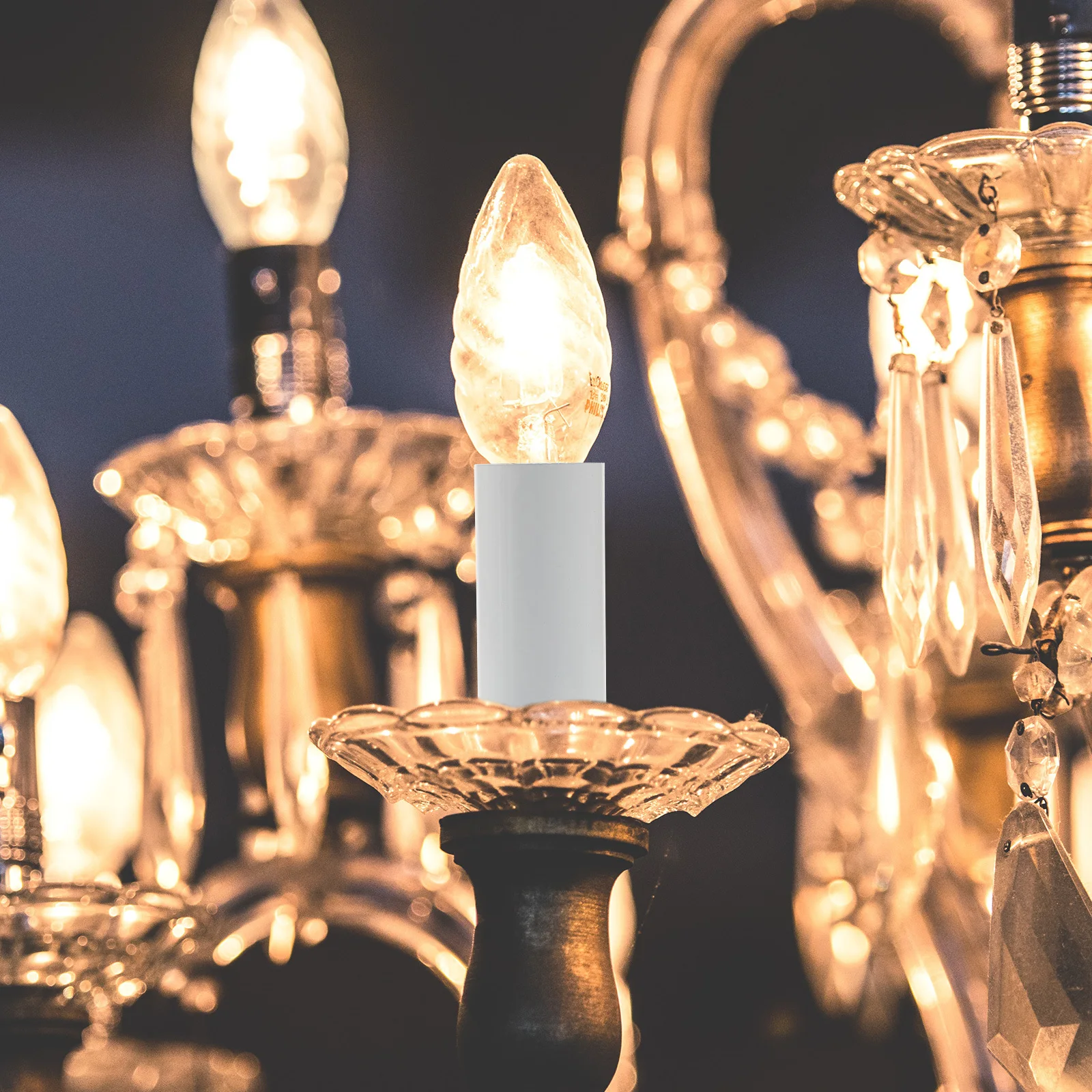 

6pcs Metal Chandelier Base Covers Black Flanging Sleeve Tubes For Lamps Crystal Lights Lamp Socket Cover Light Fixture