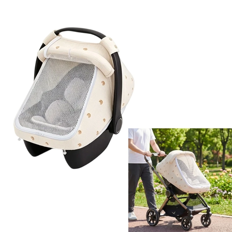 Schöne Muster-Abdeckung für Kinderwagenkörbe, Windschutz für Kinderwagen, Tragetasche, Schutzhülle für Babys und Kleinkinder A2UB – Detail 2
