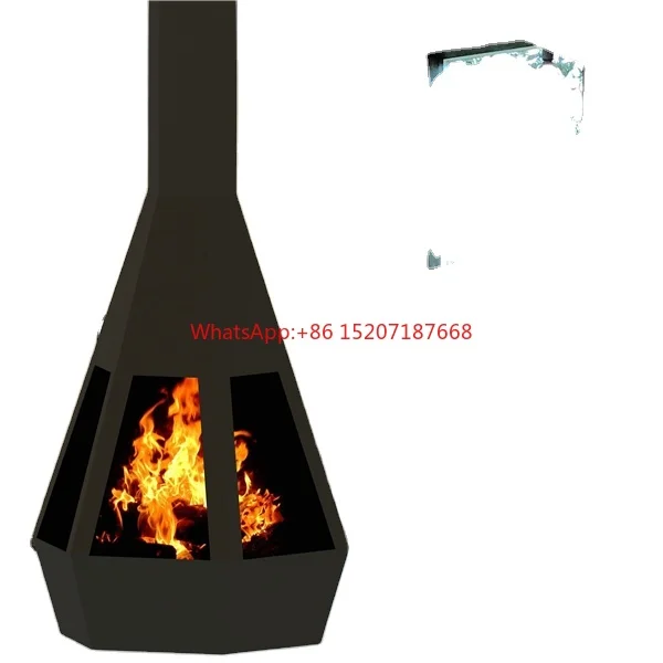 Modern design hanging fireplace and German wood burning stove