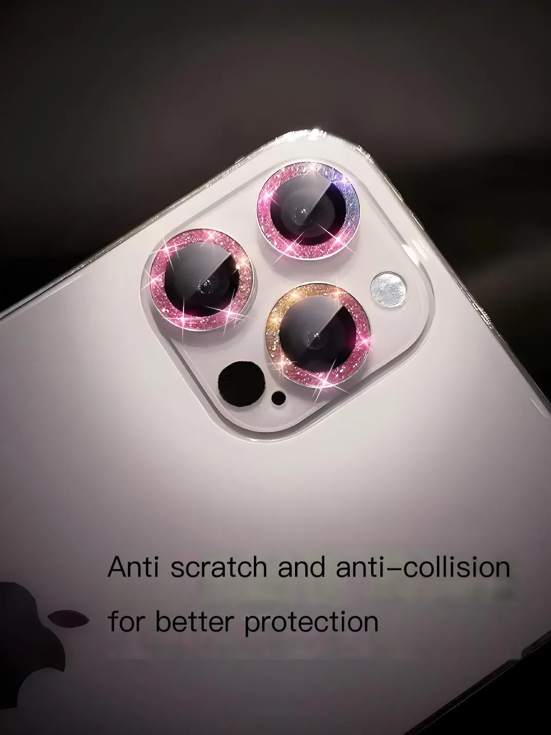 Glitter Bling Metal Glass Camera Lens Protector for IPhone 14 15 13 11 Pro Max Plus 12 Mini 14Pro 15Pro Women Ring lens Cover