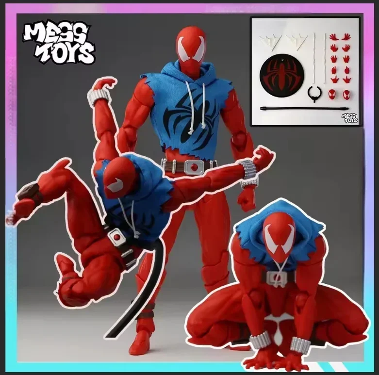 

IN stock Mess Toys Scarlet Spider Man Messtoys Spiderman Scarlet Hero Anime Action Figure Figurine Statue Model Gifts Kids Toys