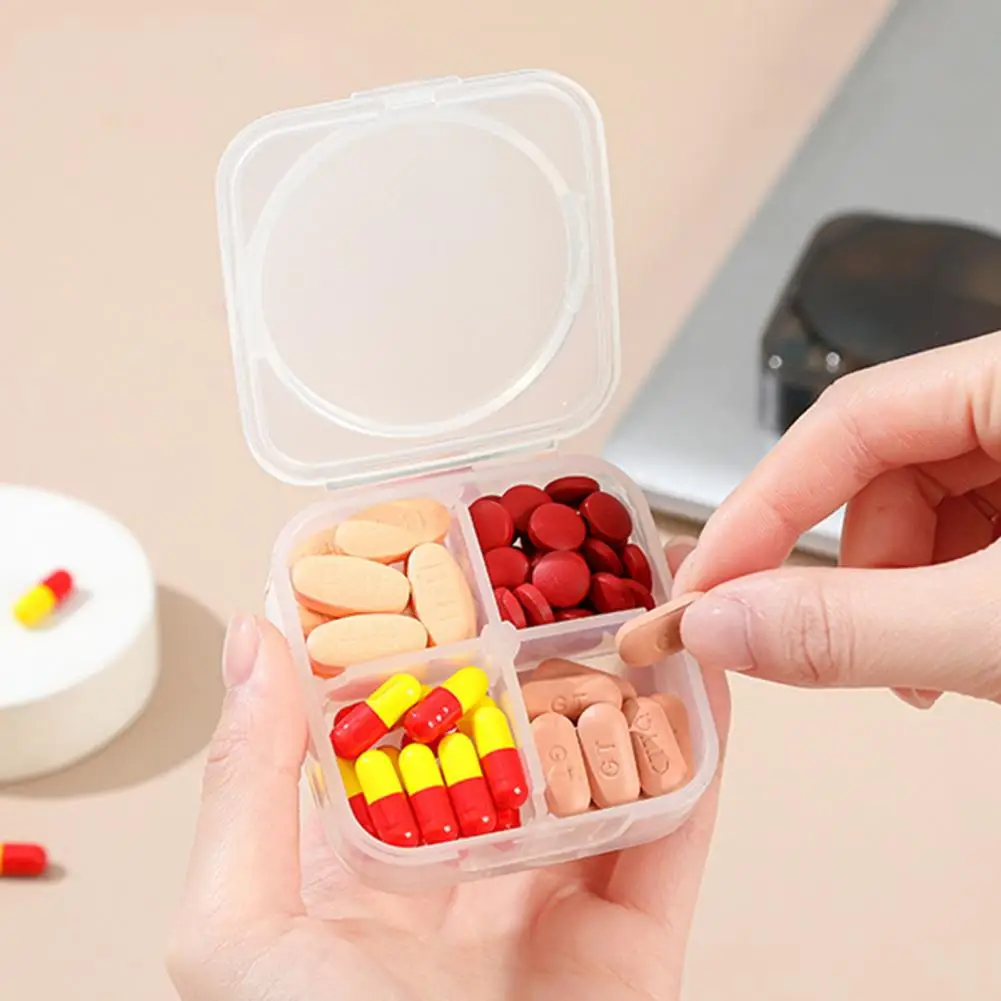 6.5cm Pill Box Weekly Organizer With Independent Sealing Buckles Pill Container Large Capacity Transparent Case For Travel Home