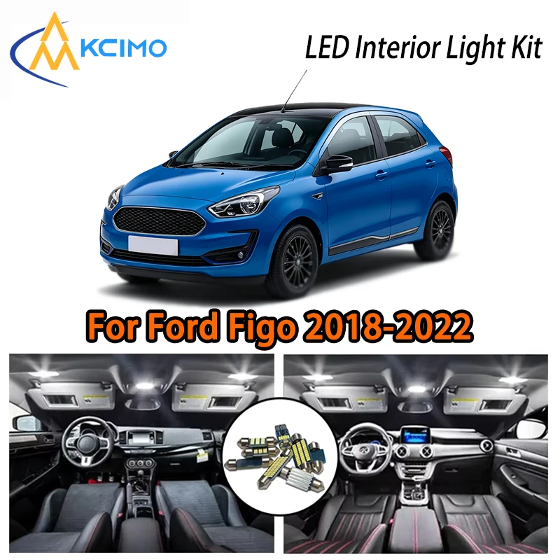 

High Quality LED Interior Lights For Ford Figo 2018-2022, Ice Blue White Super Bright Easy Install