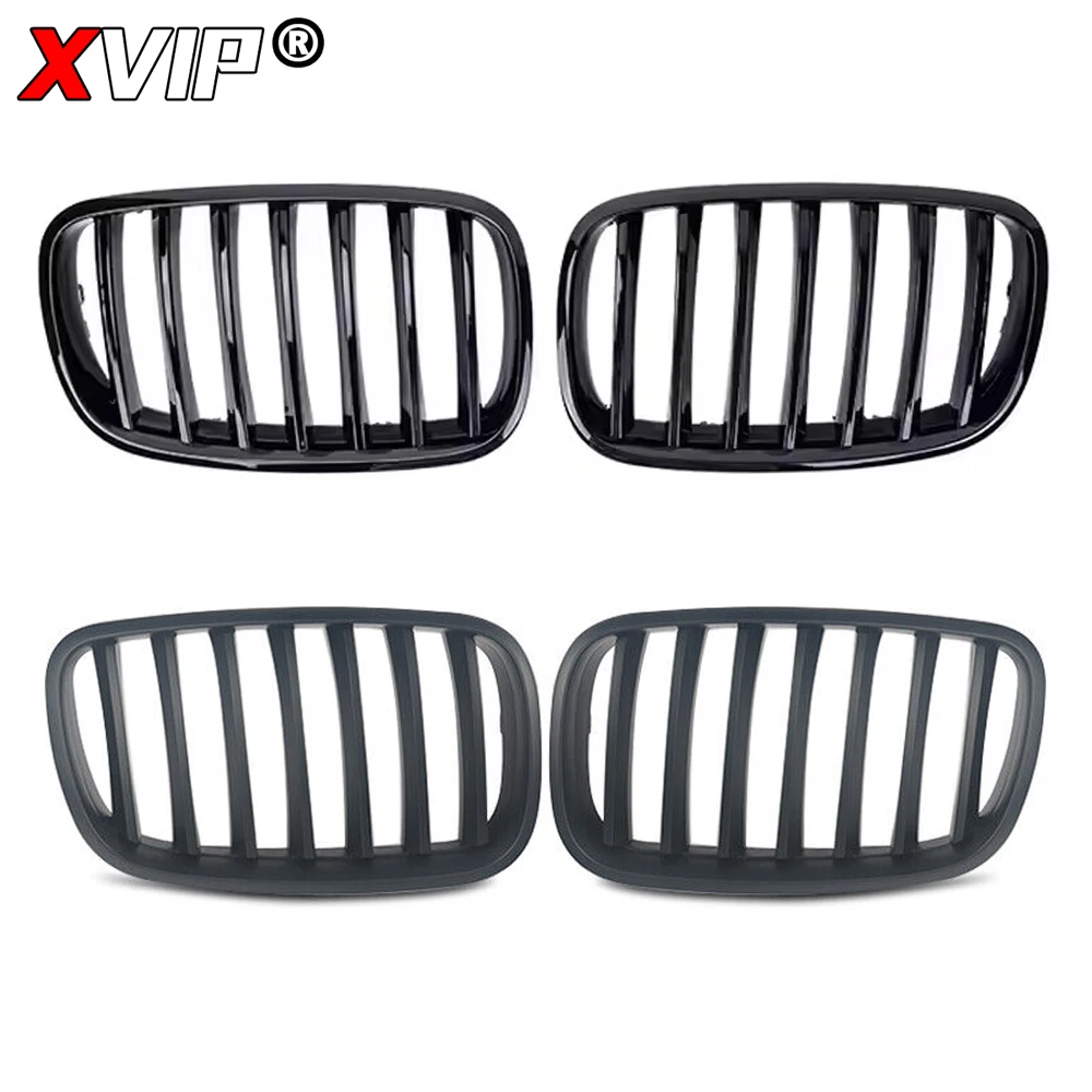 XVIP Glossy Black Single Line Style Grille For BMW X5 E70 X6 E71 2007-2014 Chrome Silver Diamonds Style Racing Grill Accessories