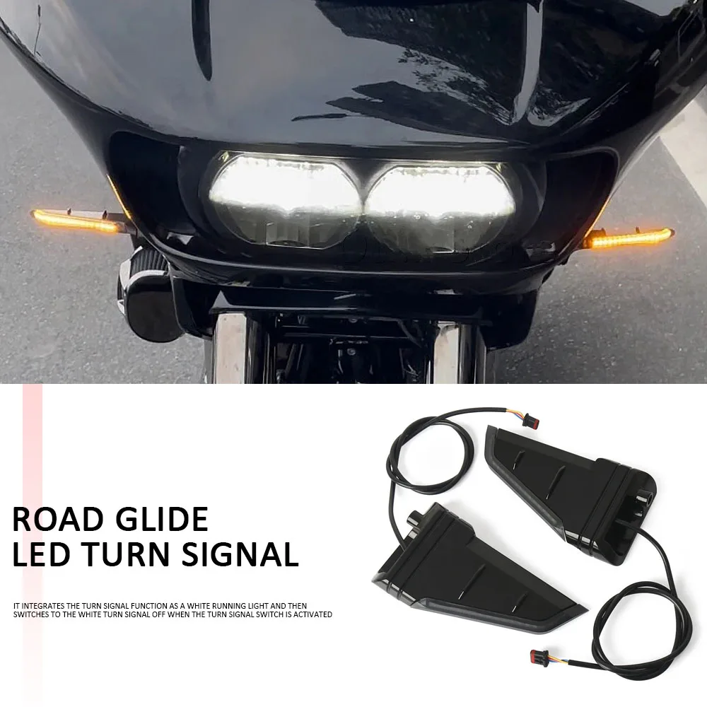 

2015-2023 Fit For Road Glide Custom FLTRX Ultra FLTRU Limited FLTRK Motorcycle Side LED Turn Signal Light Brake Flowing