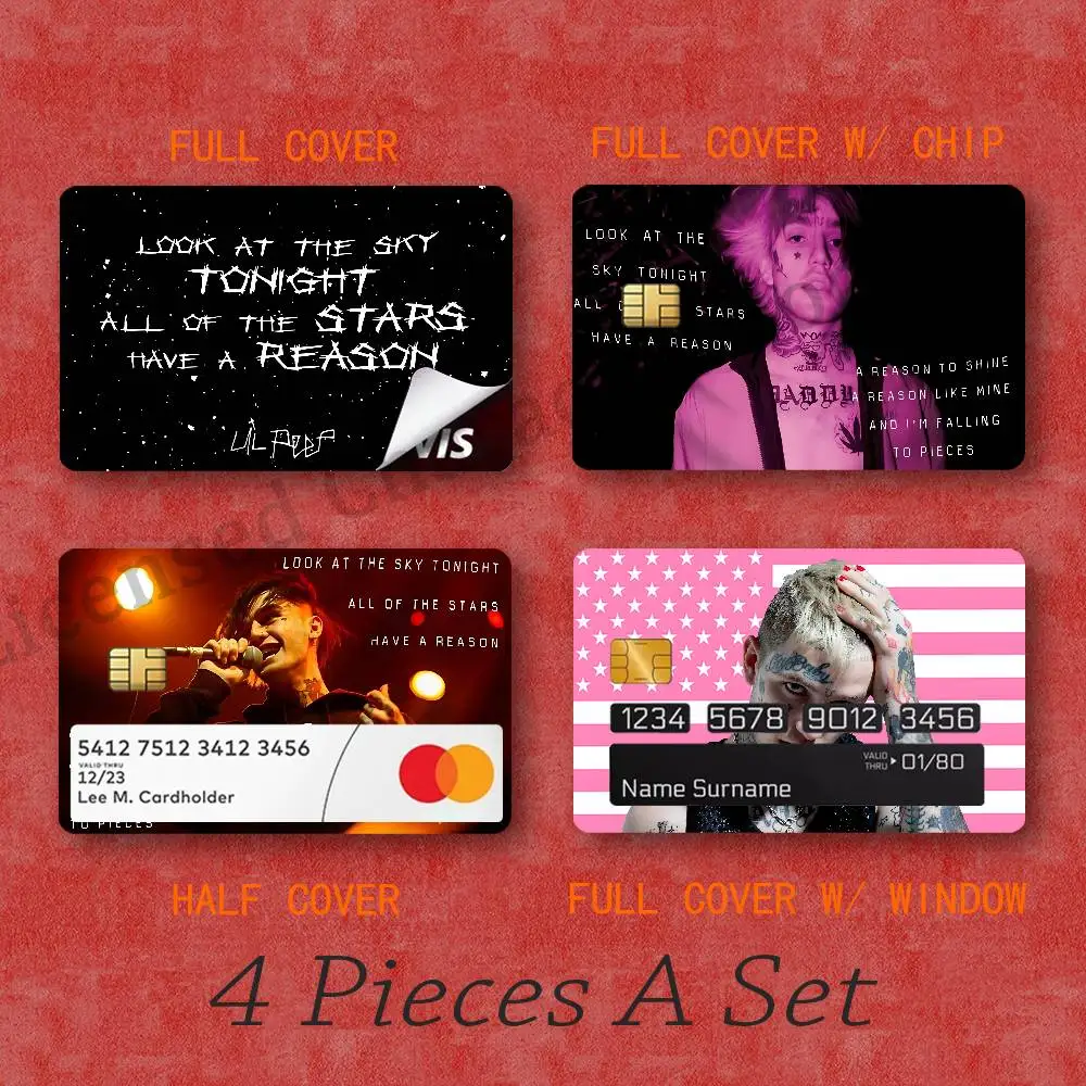 Lil P-Peep Card Skin Sticker Fanart Card 54x85mm Custom Pattern Chip Cutout Full Wrap Half Cover Design