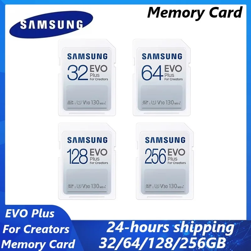 

SAMSUNG Memory Card EVO Plus SDXC SD Card 32GB 64GB 128GB 256GB V10 U1 V30 U3 TF memory card SDHC 4K SD Card For Camera laptop