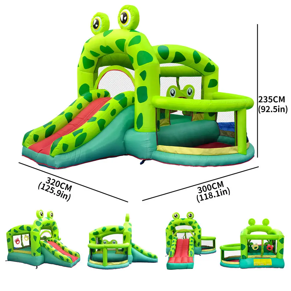 Castillo inflable personalizado para niños, casa de rebote, diseño divertido de rana de fábrica