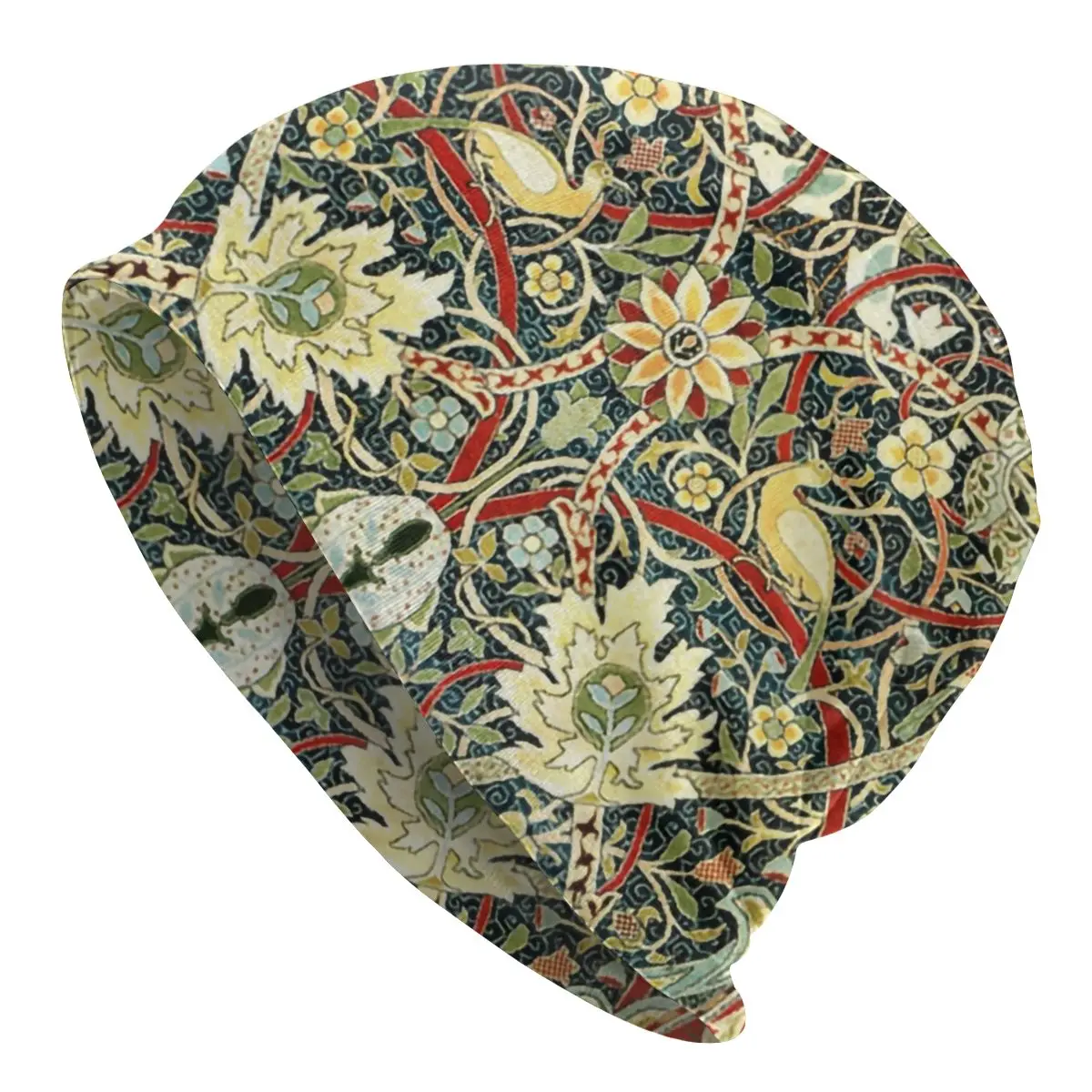 William Morris Bullerswood antyczny dywanik czapka czapka czapki z dzianiny Unisex dla dorosłych wzór tkaniny zimowe ciepłe czapki czapki