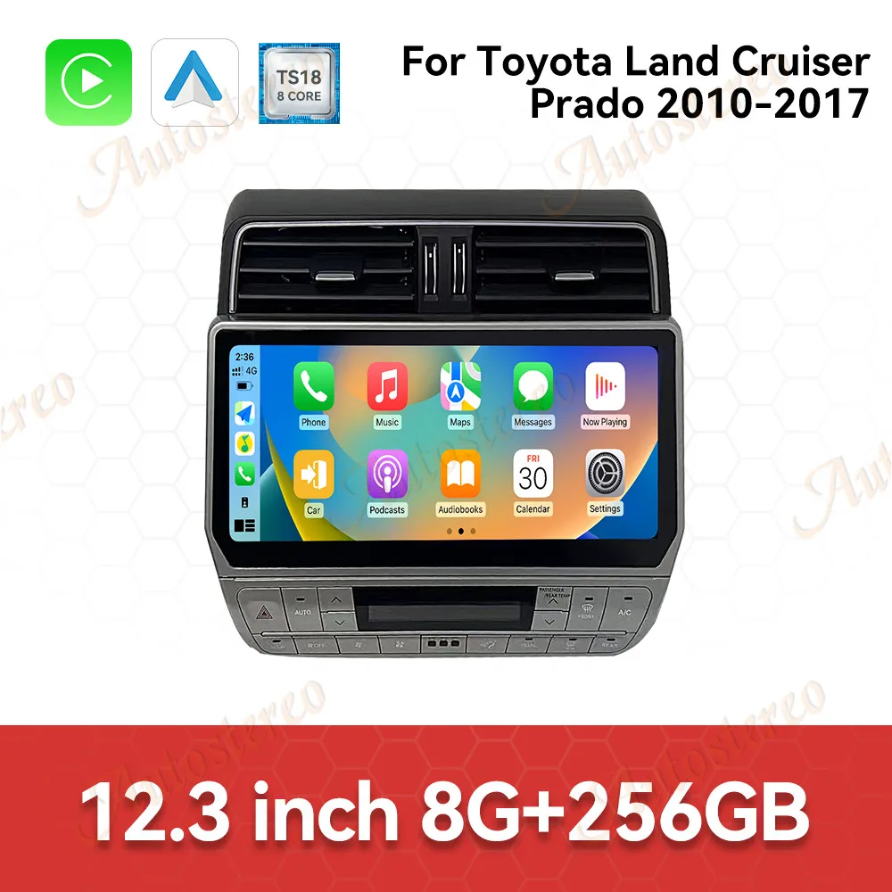 

12.3 Inch Car DVD Player Android auto For Toyota Land Cruiser Prado 2010-2017 GPS Navigation Car Radio player Auto Video stereo