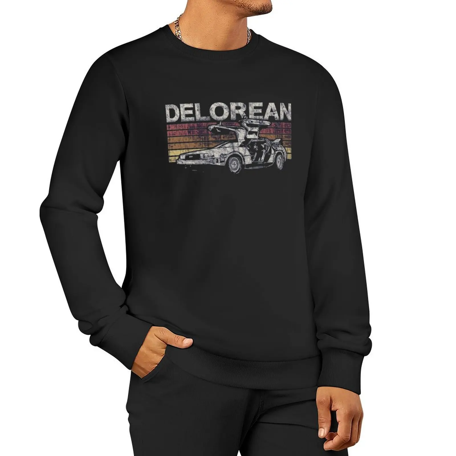 

DeLorean Sweatshirt korean autumn clothes anime clothes men's winter sweater men sweatshirt