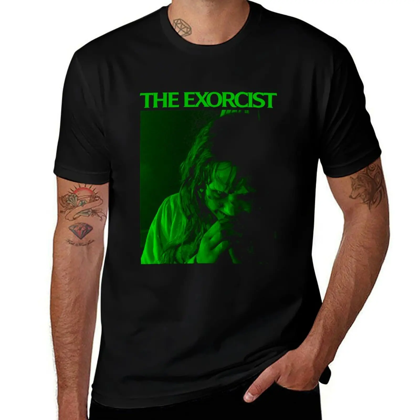 

Зеленая футболка The Exorcist, мужская повседневная мужская футболка с рисунком