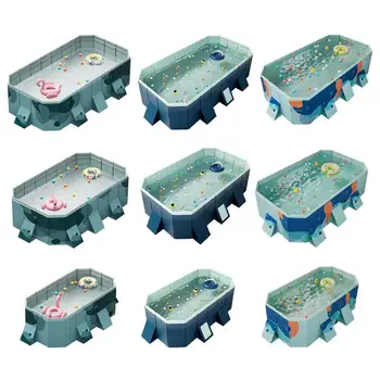 Foldable Pools for Kids PVC Summer Swimming Pool Foldable Swimming Pool Portable Bath Tub Non-inflatable Kiddie Pool
