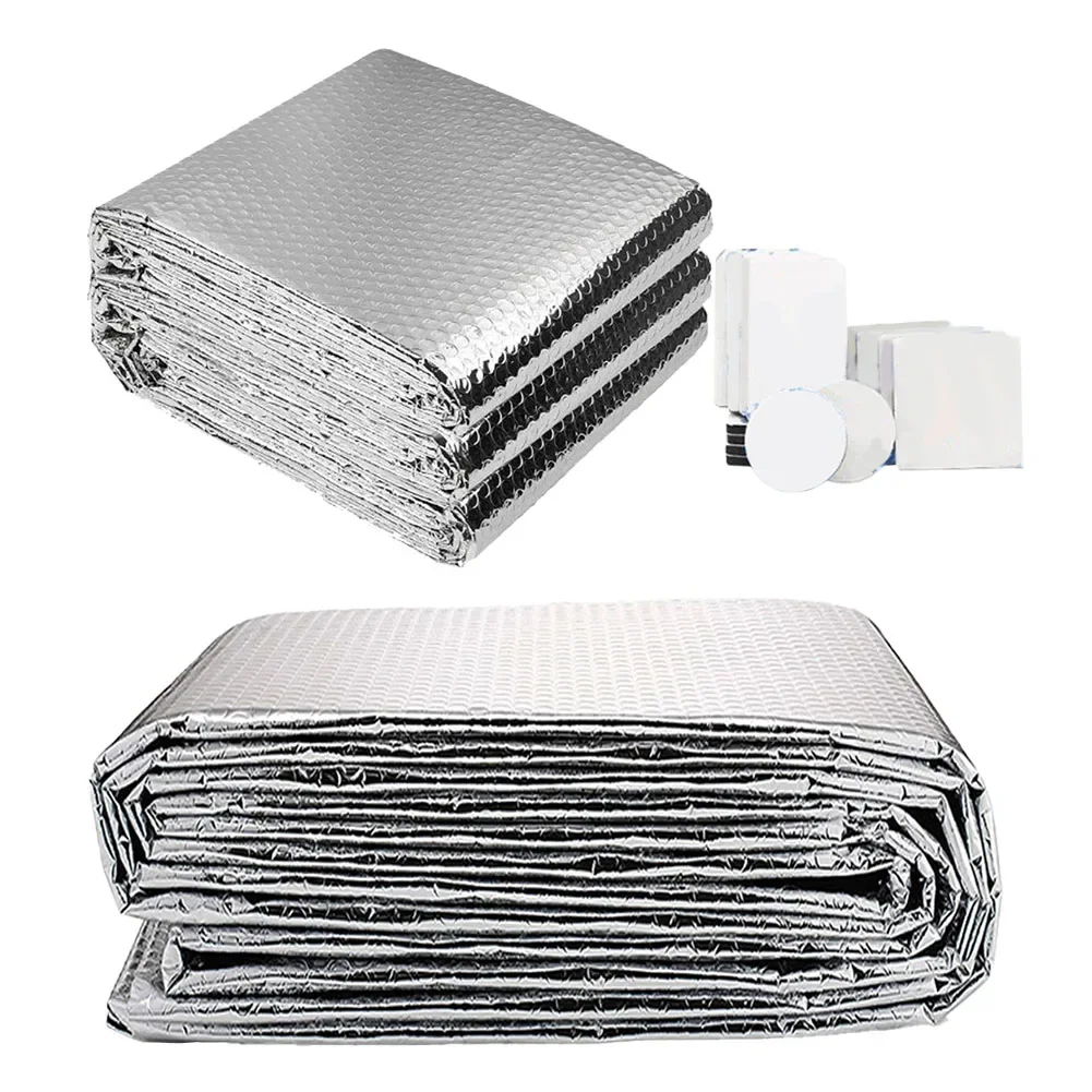 

1pc 5m X 50cm Radiator Insulation Foil Double Sided Aluminum Foil Insulation Sheet Reduce Noise Easy To Install