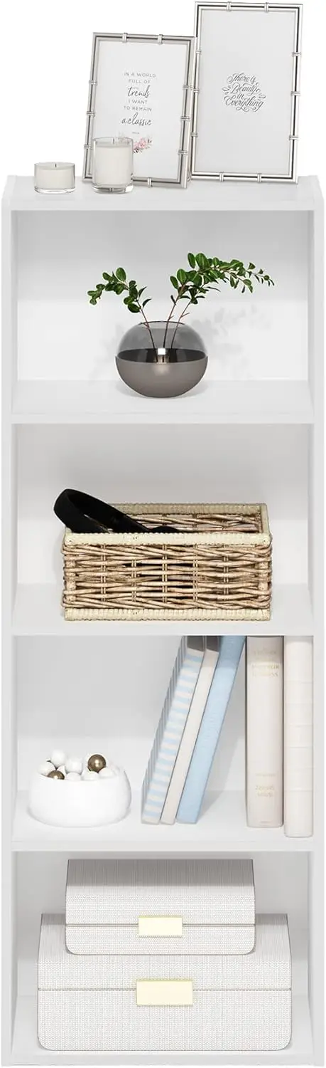 Libreria / libro / contenitore Luder, 4 livelli, bianco