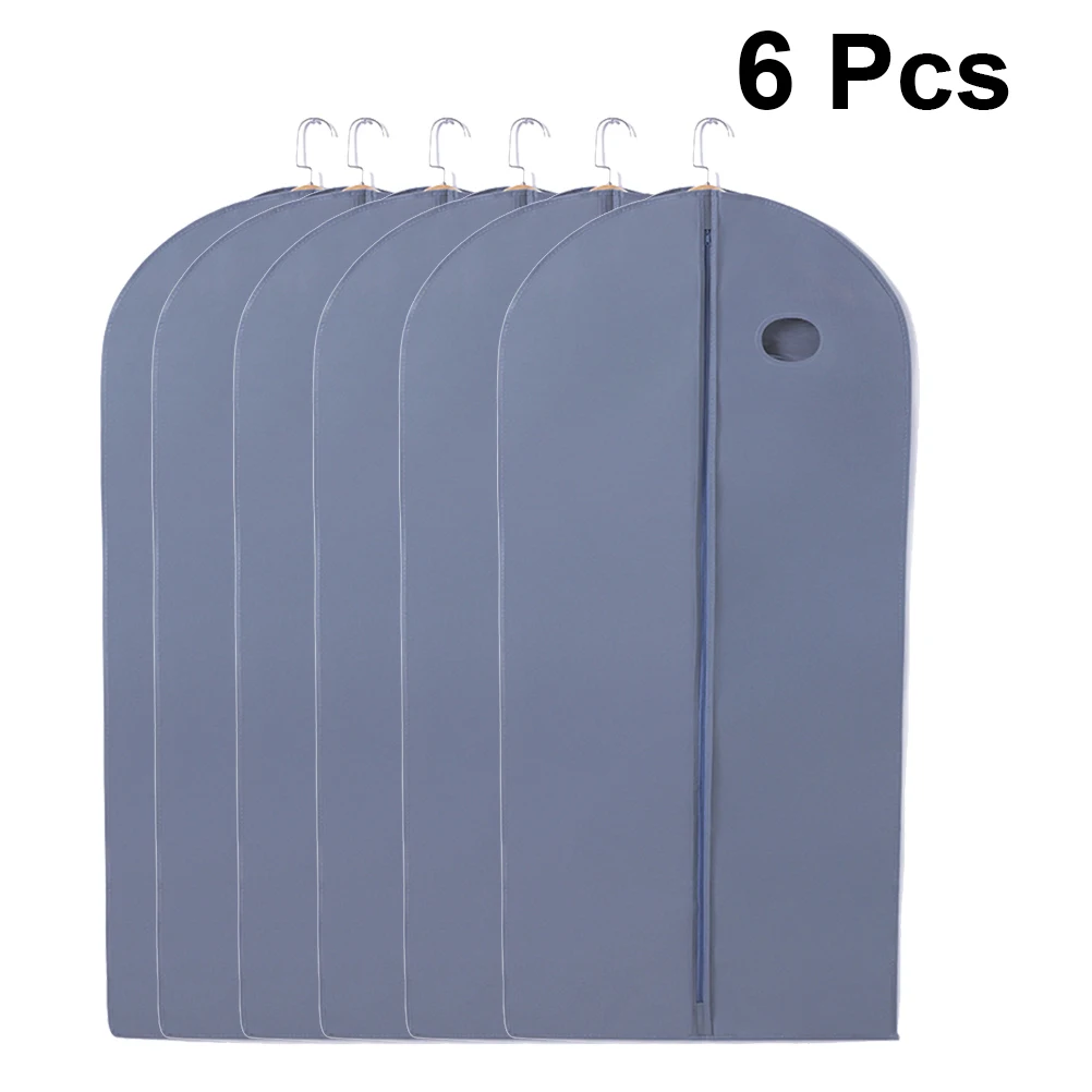 

6 Pcs Dustproof Storage Bag Travel Garment Bags Cover Clothing Grey Clothes Protectors Suit Covers