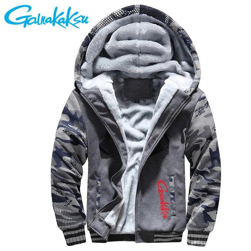 Winter Loose Fleece Warm Jacket Fishing Jerseys Fishing Clothes Hoodies Outdoor Sweatshirt Men Fleece Thick Fishing Jacket