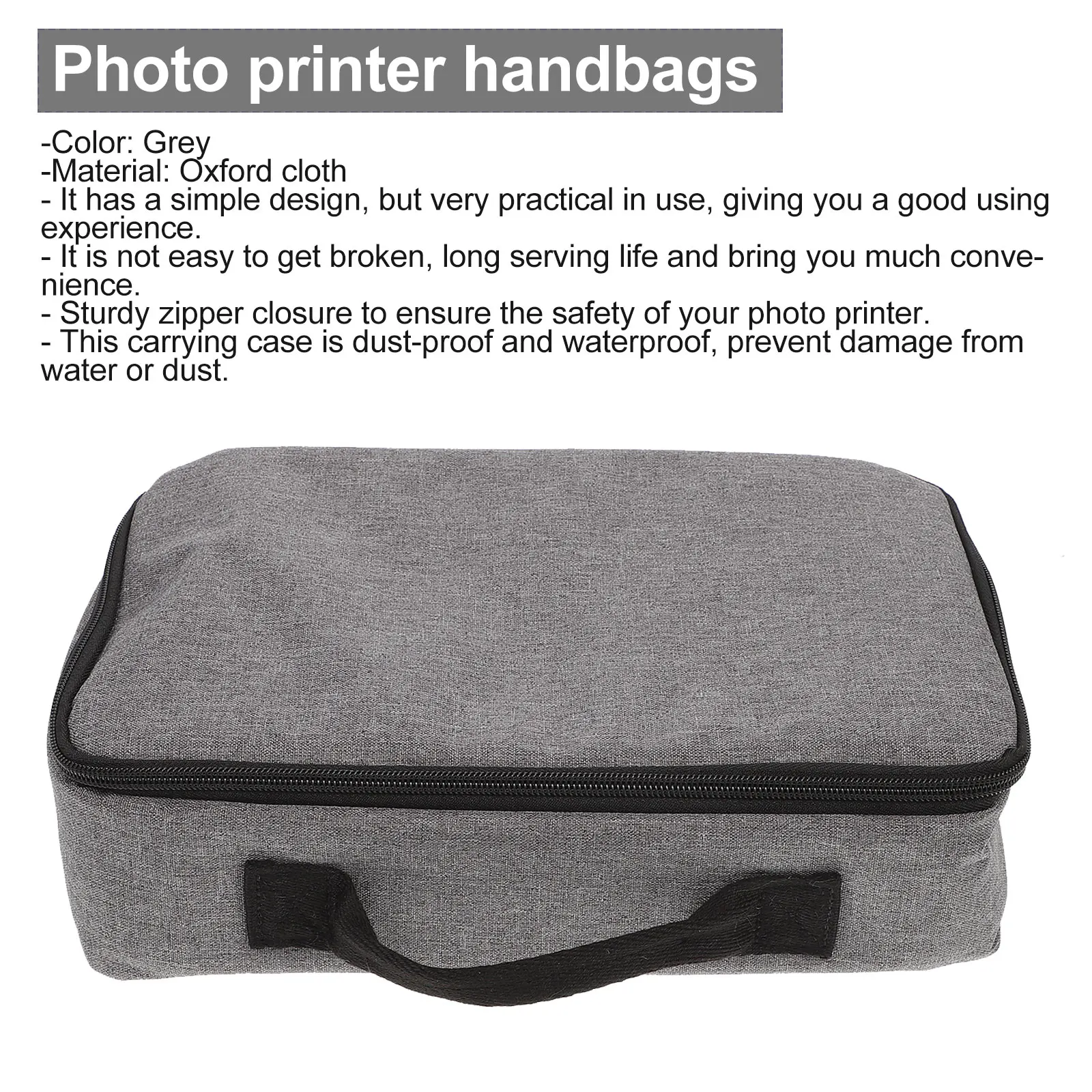 

Sturdy Projector Storage Bag Portable Photo Printer Case Dustproof Waterproof Travel Handbag For Camera Equipment Grey Accessory