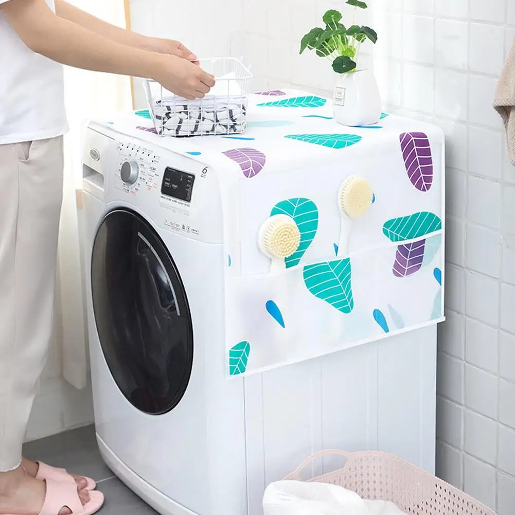 Waterproof Fridge Cover Anti-dust PEVA Refrigerator Cover Cloth Washing Machine Dustproof Cloth With Storage Bag Home Tool