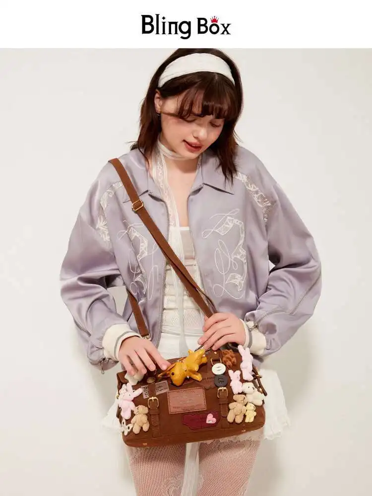 Biling Jewelry Spring New Caramel Zoo Commuting Fashion Cute Single Shoulder Diagonal Cross Bag for Women