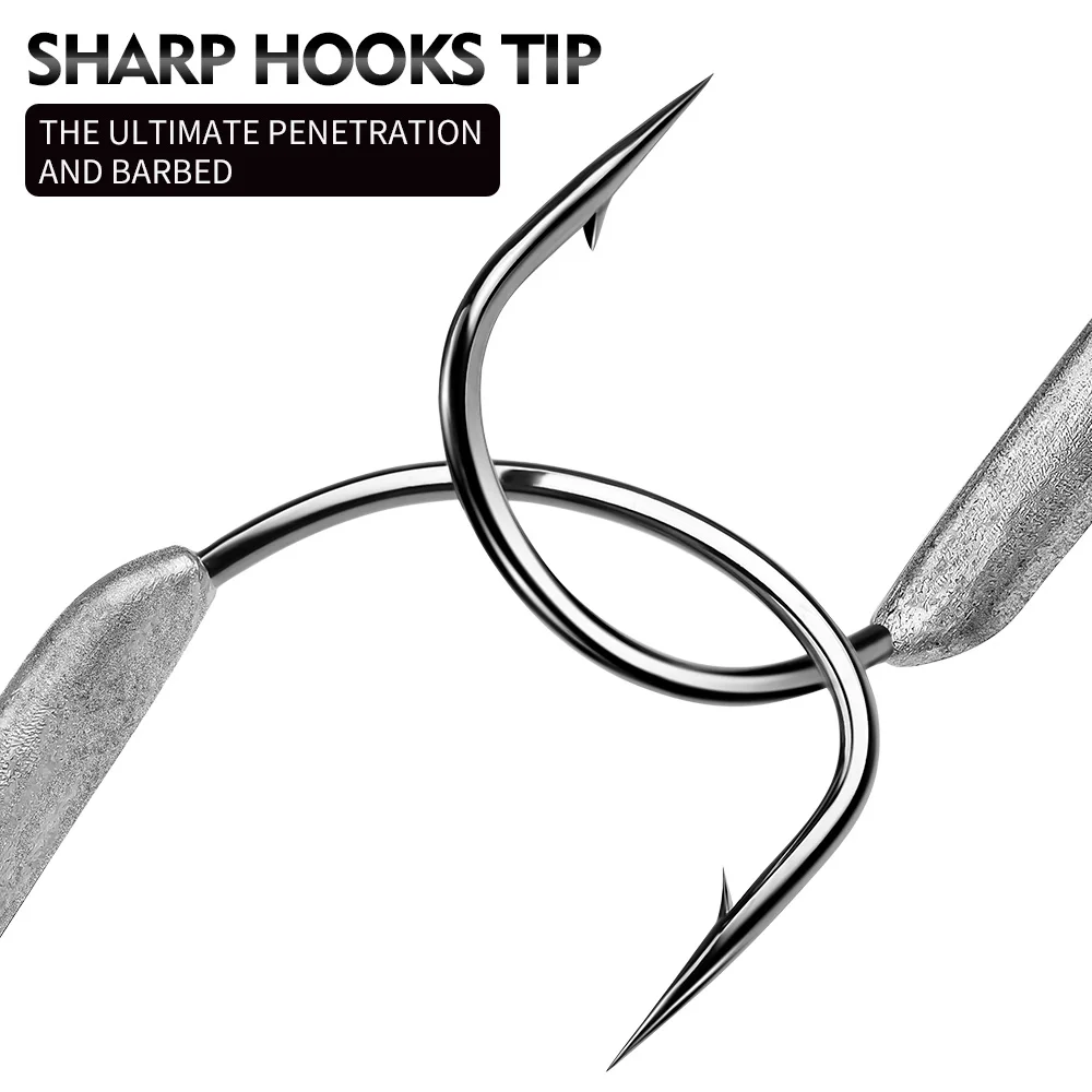 PROBEROS 3/5 Stück Gewichtete Swimbait-Haken mit Federverschluss, Hochkarbon-Stahl, Wide Gap Jig-Haken für Hecht, Barsch, Texas Rig Angelzubehör – Detail 5