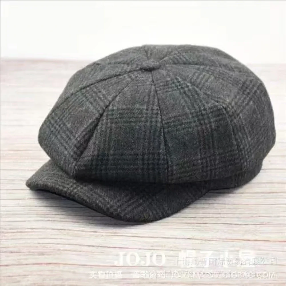 64 cm großer Kopf, Übergröße, Übergröße, Herren, klassisch, Fischgrätenmuster, Zeitungsjunge, Gatsby-Mütze, Tweed, Vintage, flache Ivy Cabbie-Kappe, Geschenke, Sombreros