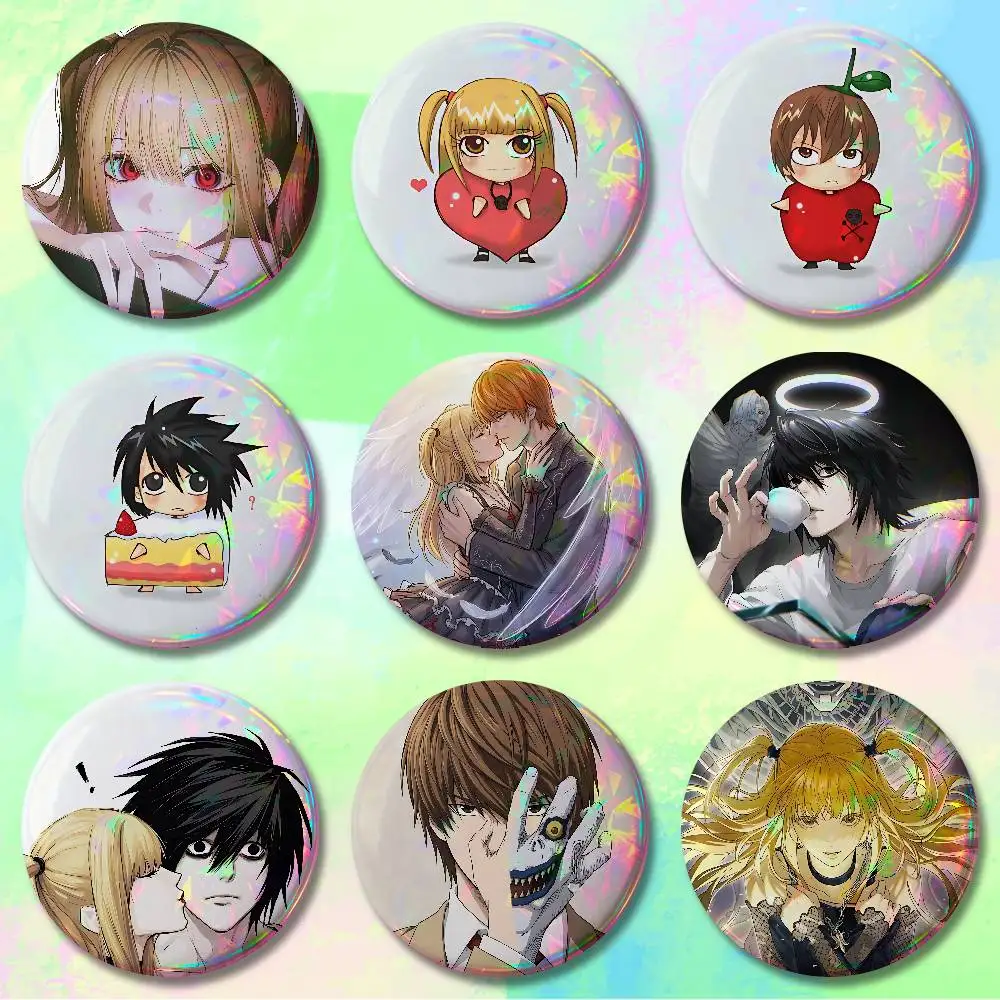 D-Death Misa L Yagami N-Note Badges Round Nijigen Otaku Culture IP peripheral products 58mm 44mm 32mm 75mm 25mm Mini