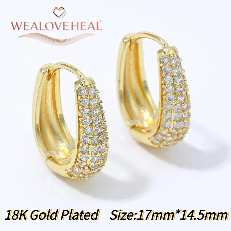 ohrringe, ohrringe damen, Klassische Prinzessinnen-Schliff CZ Huggie Creolen für Damen, 18K vergoldetes Messing, hohl, schlicht, elegant, vielseitiger Schmuck – Detail 24