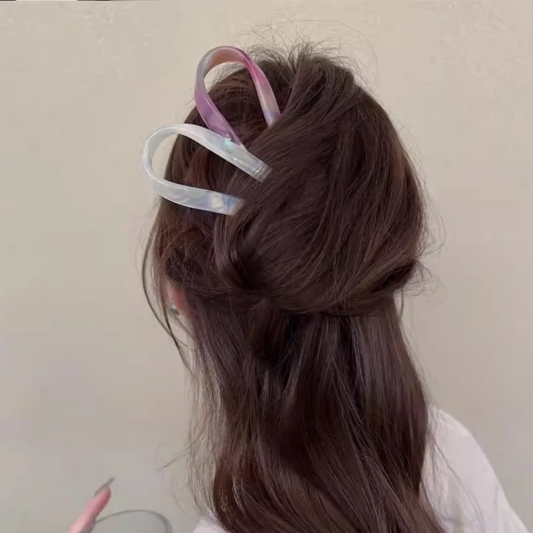 Acrylic Hair Fork U-Shaped Hair Sticks Ponytail Clip Acetate Headwear Hairpin for Girls Women Hairstyle Tool Hair Accessories