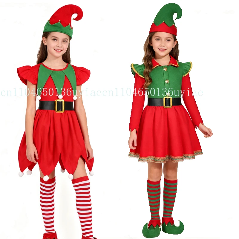 

2025 Children's New Year Clothing Girl Cosplay Christmas Dress Girl's Christmas Outfit Carnival Party Costume Christmas Gift