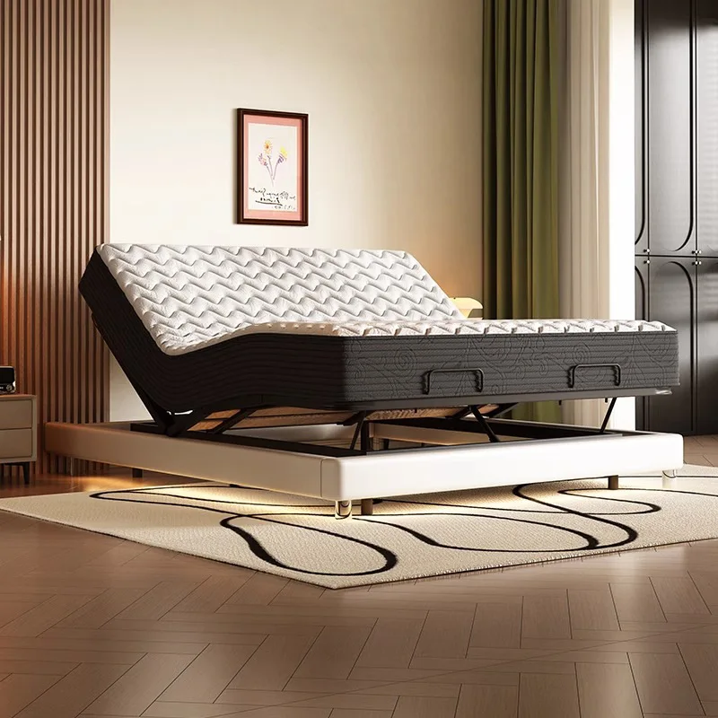 

Modern minimalist multi-functional smart bed electric bed minimalist double bed master bedroom suspended Foshan furniture