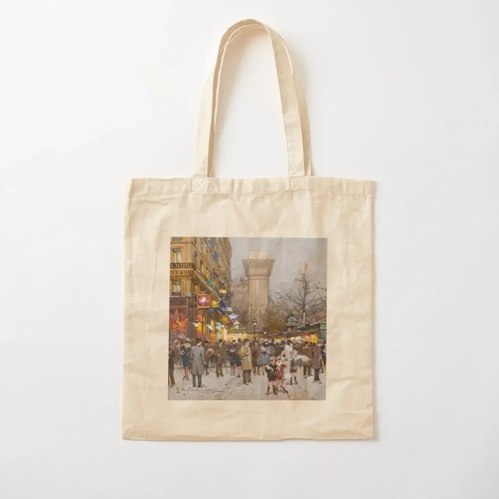 

Porte Saint Denis, Paris (20th century) - Eugène Galien Laloue Tote Bag Women's beach bags bag luxury women Tote Bag