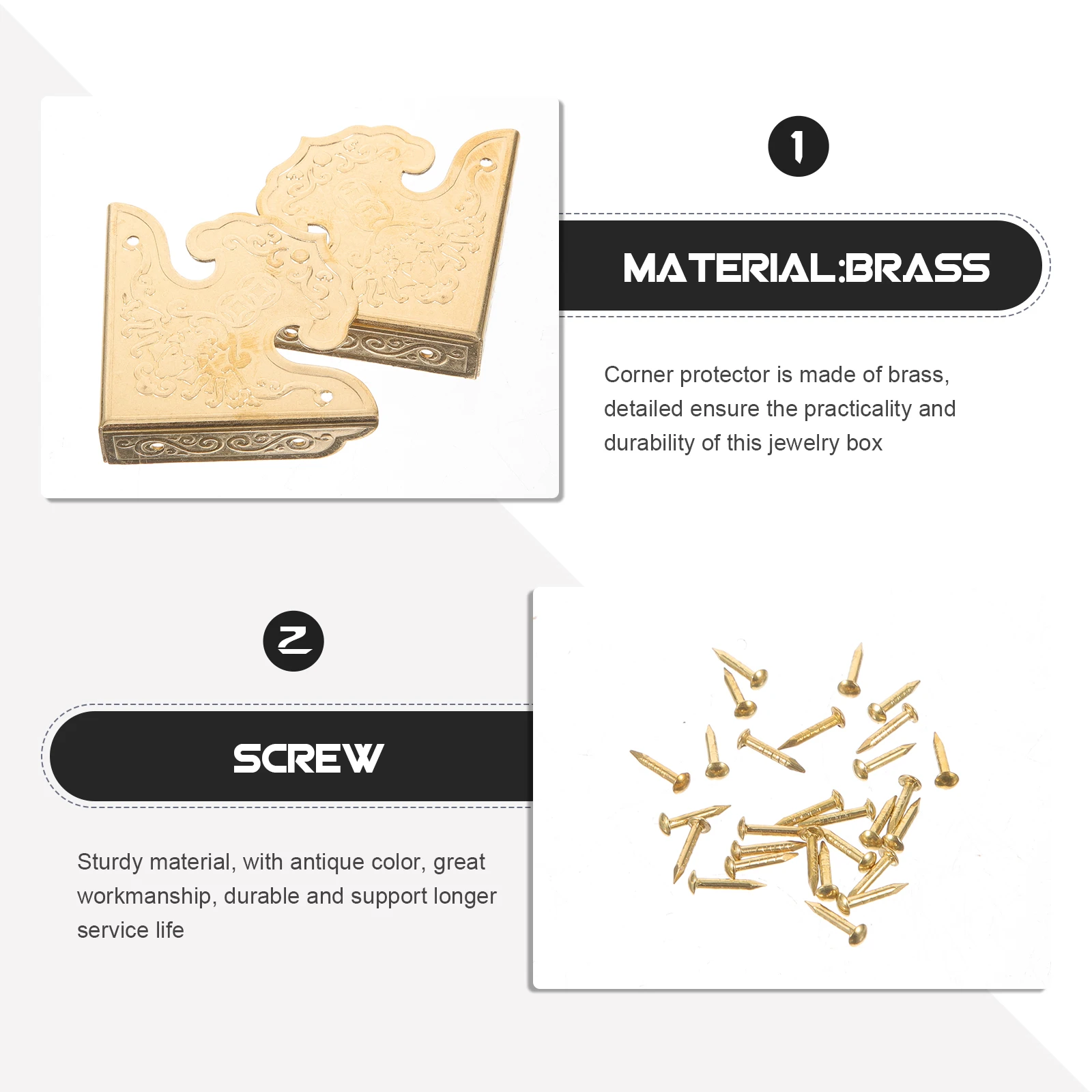 

4-х шт. деревянная коробка с защитной пленкой для угловой пленки, винтажная защита для кромок, ящик для инструментов, защита для монет