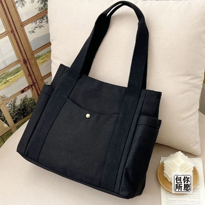 Large Capacity Canvas Tote Bags for Work Commuting Carrying Bag College Style Student Outfit Book Shoulder Bag