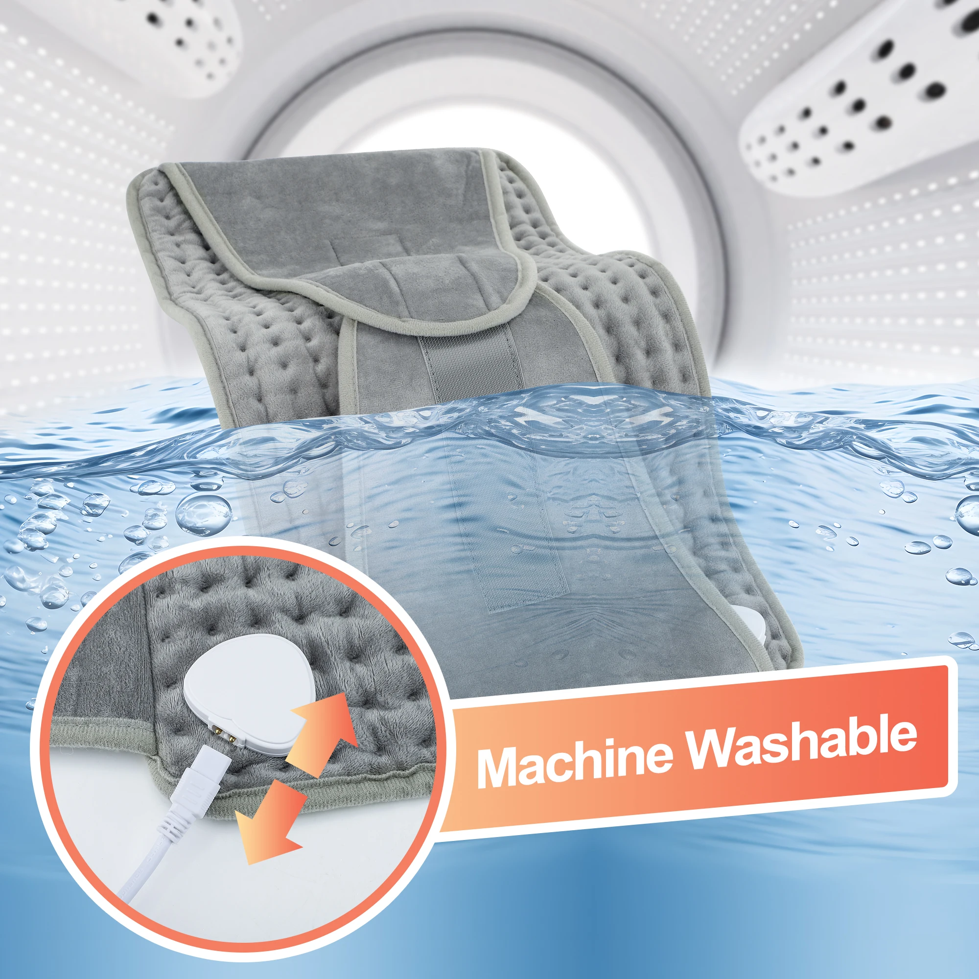 Ceinture de soutien chauffante pour le dos, attelle de taille électrique avec température réglable, ceinture arrière chaude, chauffe-abdomen, coussin de soutien lombaire