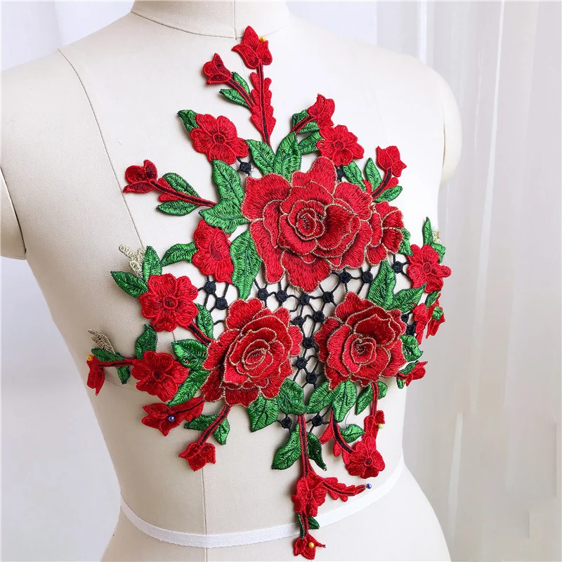 3Pcs/Set Patches Flowers Embroidered Sew on Repair For Clothing Jacket Applique DIY Accessory