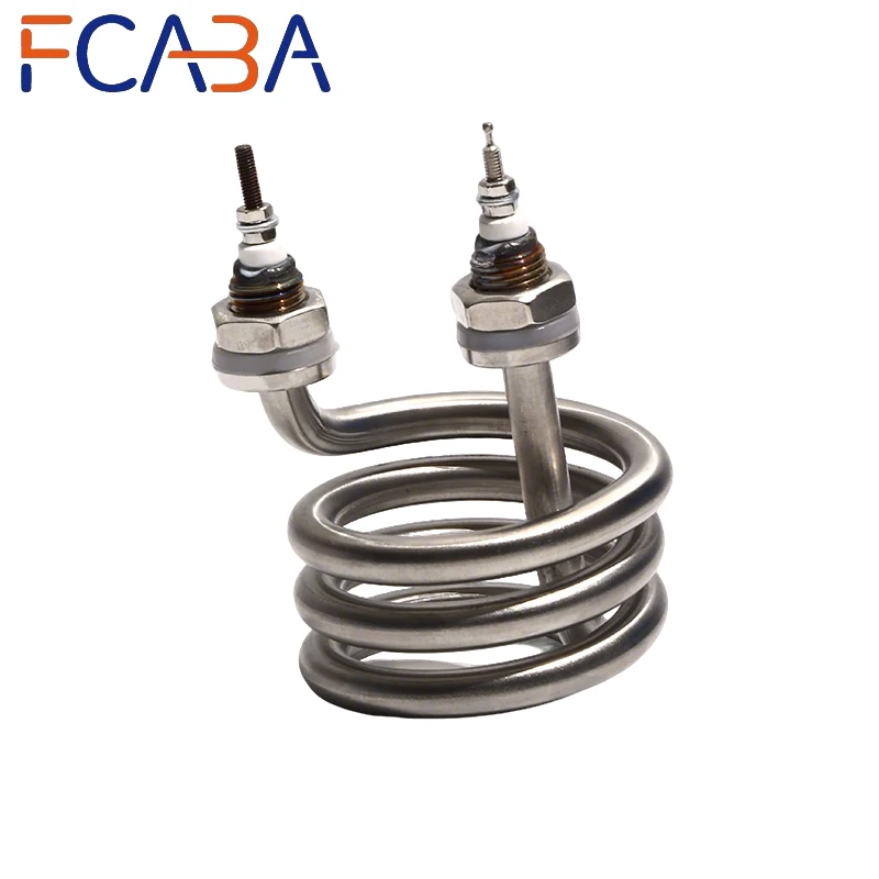 FCABA Spiral Stainless Steel Immersion Heater Iron Head Distilled Water Heating Element 220V 380V