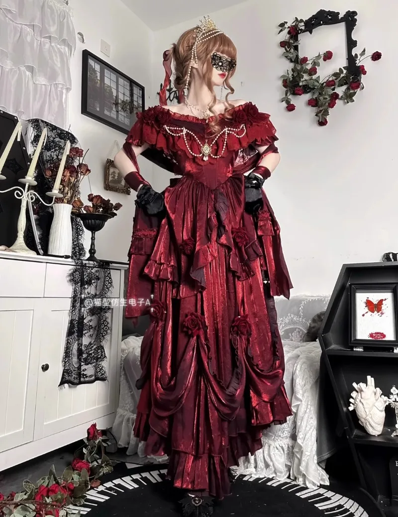 2025 New Japanese Spring and Summer Red Lolita Fairy Long Elegant Bar Mitzvah Heavy Industry Puffy Dress For Women - AliExpress 200000345 2025 New Japanese Spring and Summer Red Lolita Fairy Long Elegant Bar Mitzvah Heavy Industry Puffy Dress For Women - AliExpress 200000345
