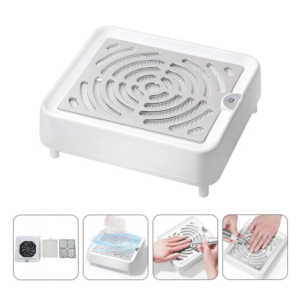 Odpylacz do paznokci Profesjonalny odkurzacz do paznokci Wentylator odpylający do manicure Pochłaniacz pyłu ze zdejmowanym filtrem