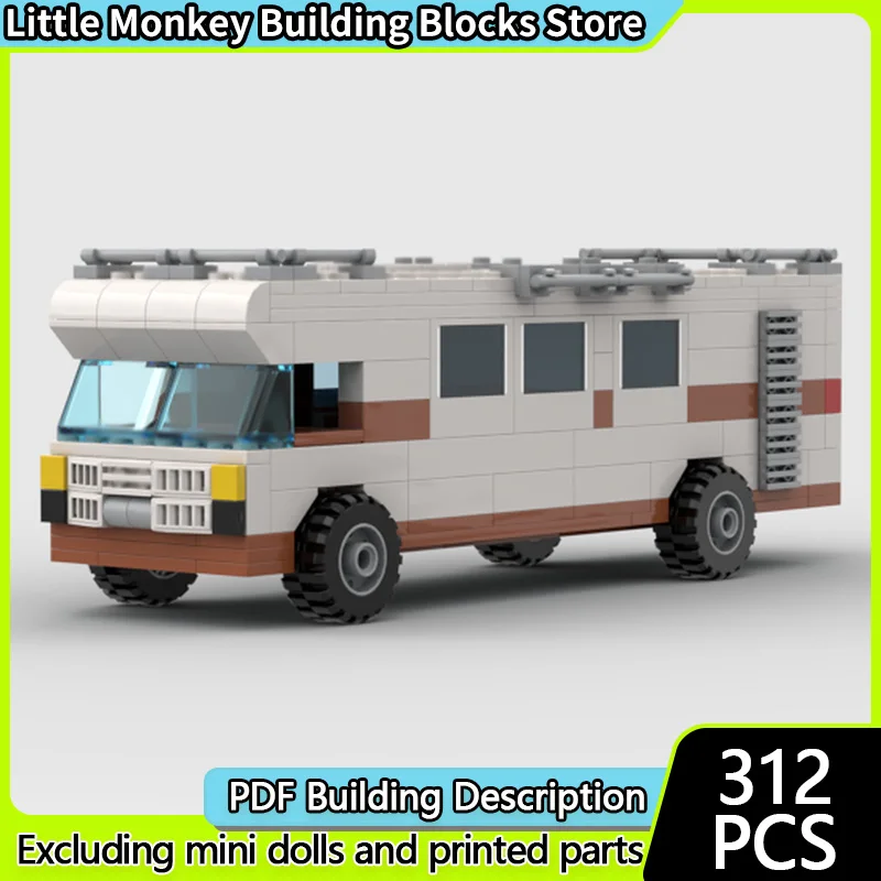 

City Car Model MOC Building Bricks Off-Road Camper Van Modular Technology Children Holiday Gifts Assemble Toys Suit