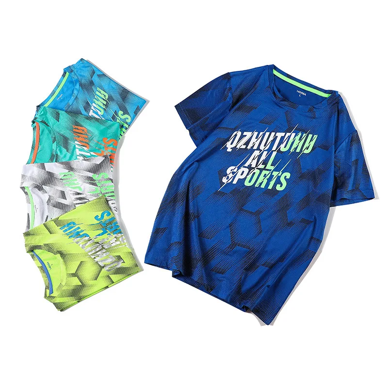 Dubbped Quick Drying Boys Sport Run T-Shirt Short Sleeve Clothes Boys T Shirt New 2024 Summer Kids Tops Teen Children Clothing